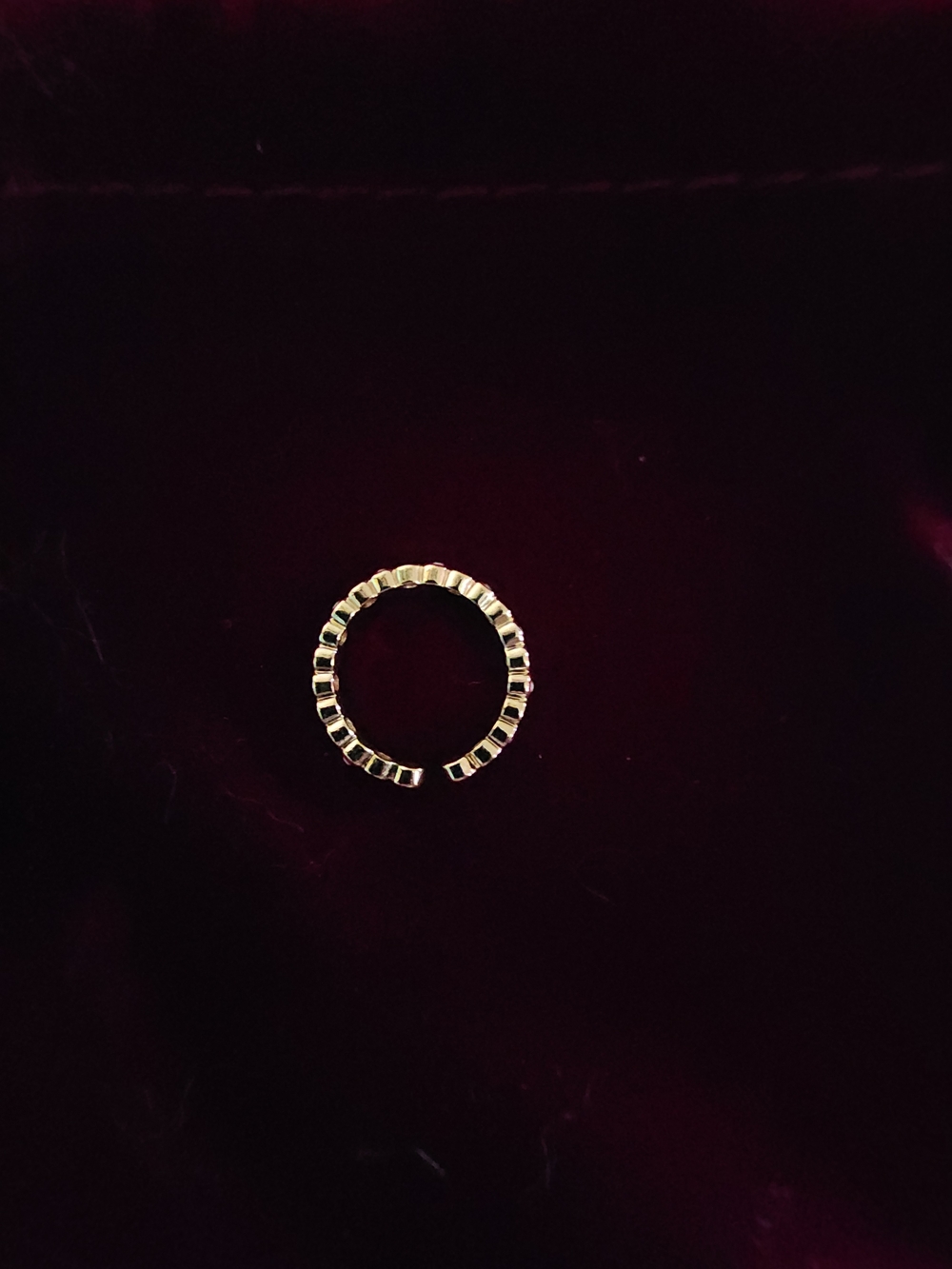 Gold Red Eye Beaded Stackable Ring - Picture 4 of 5